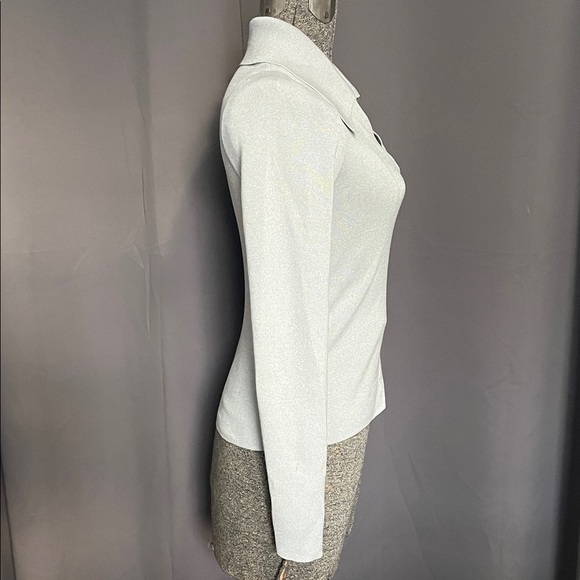 Express Light Gray V-Neck Sweater - Picture 2 of 5